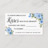 Wie viele Kisses Spiel englische spanische Duschka Platzkarte (Rückseite)