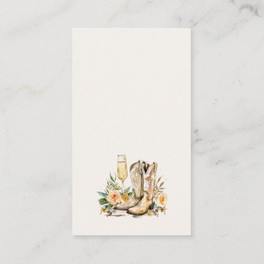 Wie viele Kisses Stiefel und Bubbly Brautparty Begleitkarte (Rückseite)