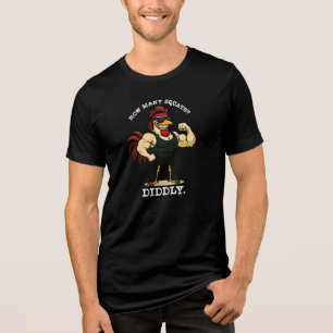 Wie viele Kniebeugen? Diddly – Lustiger Hahn Fitne Tri-Blend Shirt