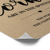 Wie viele Korken Brautparty rustikale Spielzeichen Poster (Ecke)