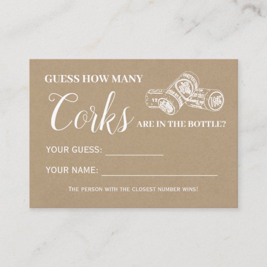 Wie viele Korken englische spanische Duschspielkar Platzkarte (Vorderseite)