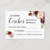 Wie viele Korken spielen englische spanische Dusch Platzkarte (Rückseite)