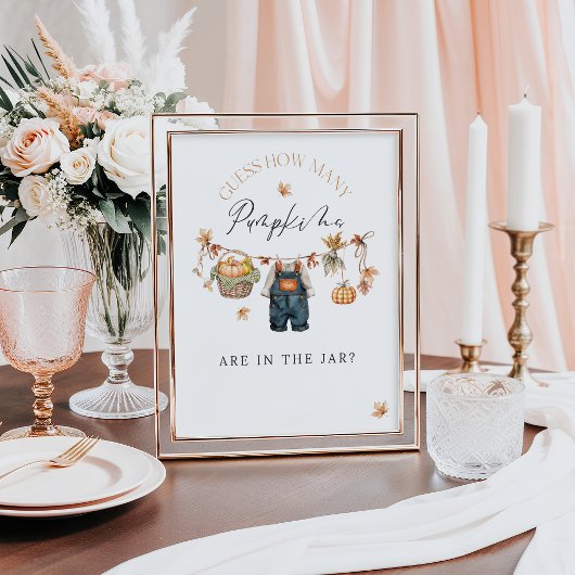 Wie viele Kürbis in Jar Rustic Baby Dusche Poster