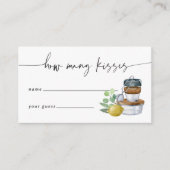 Wie viele Küss Brautparty Ratings Game Card Begleitkarte (Vorderseite)