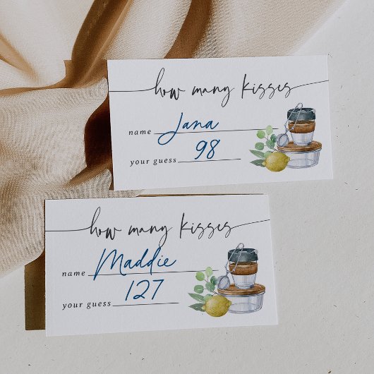 Wie viele Küss Brautparty Ratings Game Card Begleitkarte