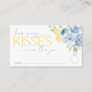 Wie viele Küsse Blue Lemon Bridal Shower Begleitkarte