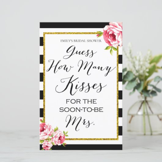 wie viele Küsse - Brautparty Game (Stehend Vorderseite)