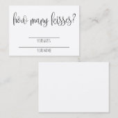Wie viele Küsse? Brautparty Game Card Platzkarte (Vorne/Hinten)
