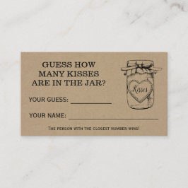 Wie viele Küsse Brautparty Rustikale Spielkarte Platzkarte