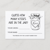 Wie viele Küsse englische spanische Duschspielkart Platzkarte (Vorderseite)