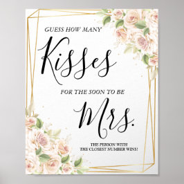 Wie viele Küsse für bald Frau Dusche Spiel Pos Poster