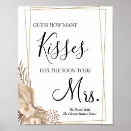 Wie viele Küsse für bald Frau Dusche Spiel Pos Poster