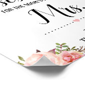 Wie viele Küsse für bald Frau Dusche Zeichen Poster (Ecke)