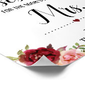 Wie viele Küsse für bald Frau Dusche Zeichen Poster (Ecke)