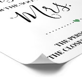 Wie viele Küsse für bald Frau Duwer Sign werden Poster (Ecke)