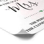 Wie viele Küsse für bald Mrs. Pink Shower Poster (Ecke)