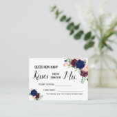 Wie viele Küsse für die bald Frau Spielkarte Platzkarte (Stehend Vorderseite)