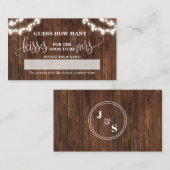 Wie viele Küsse für die Mrs. Western Game Card Platzkarte (Vorne/Hinten)