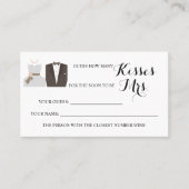 Wie viele Küsse für Mrs. B & G Shower Spielkarte Platzkarte (Vorderseite)