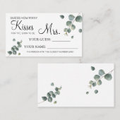 Wie viele Küsse für Mrs. Duschkartenspiel Platzkarte (Vorne/Hinten)