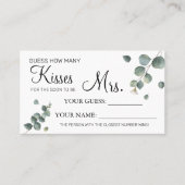 Wie viele Küsse für Mrs. Duschkartenspiel Platzkarte (Vorderseite)