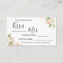 Wie viele Küsse für Mrs. Duschkartenspiel Platzkarte