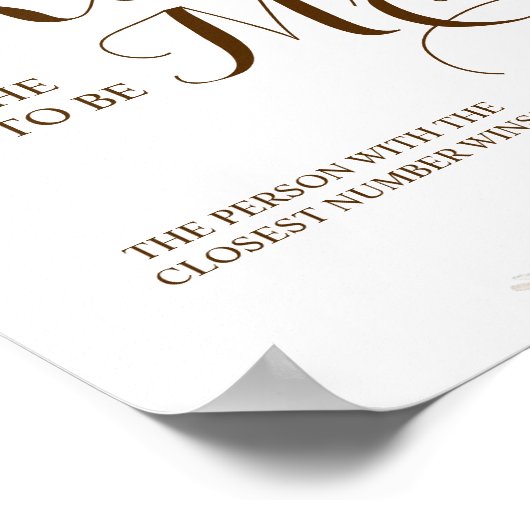 Wie viele Küsse für Mrs. Pampas Shower Game Sign Poster (Ecke)