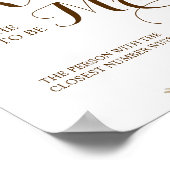 Wie viele Küsse für Mrs. Pampas Shower Game Sign Poster (Ecke)