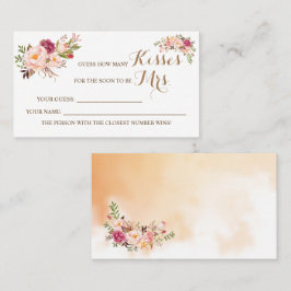 Wie viele Küsse für Mrs. Pink Shower Spielkarte Platzkarte