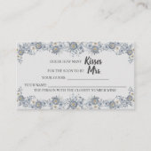 Wie viele Küsse für Mrs. Shower Gray Game Card Platzkarte (Vorderseite)