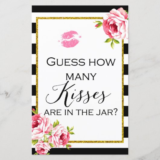 Wie viele Küsse in Jar - Brautparty Game (Vorderseite)