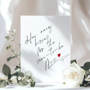 Wie viele Küsse Minimalistisches Script-Brautparty Poster