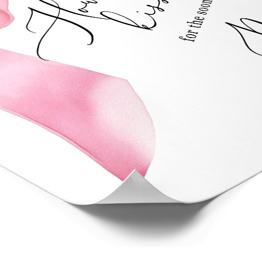 Wie viele Küsse Pink Bow Script Brautparty Poster (Ecke)