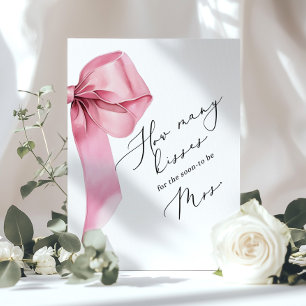 Wie viele Küsse Pink Bow Script Junggesellinnenabs Poster