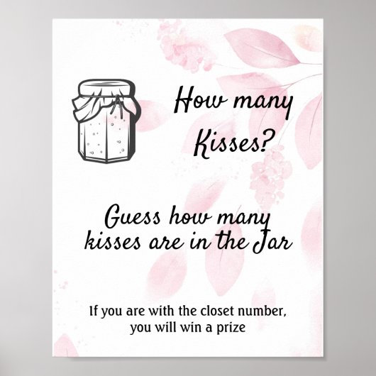 Wie viele Küsse? - Rosa Farbe Poster (Vorne)