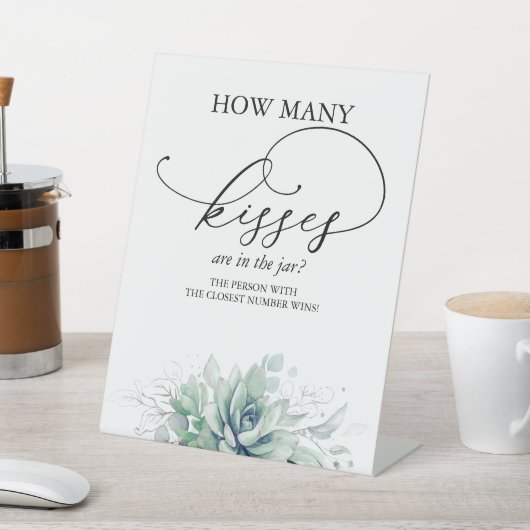 Wie viele Küsse sind im Glas? Podest-Schild Sockelschild (In SItu)