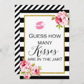 Wie viele Küsse sind im Jar 12x18" Zeichen Einladung (Vorne/Hinten)