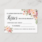 Wie viele Küsse Spiel englische spanische Duschkar Platzkarte (Rückseite)