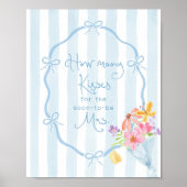 Wie viele Küsse Whimsisches Brautparty Poster (Vorne)