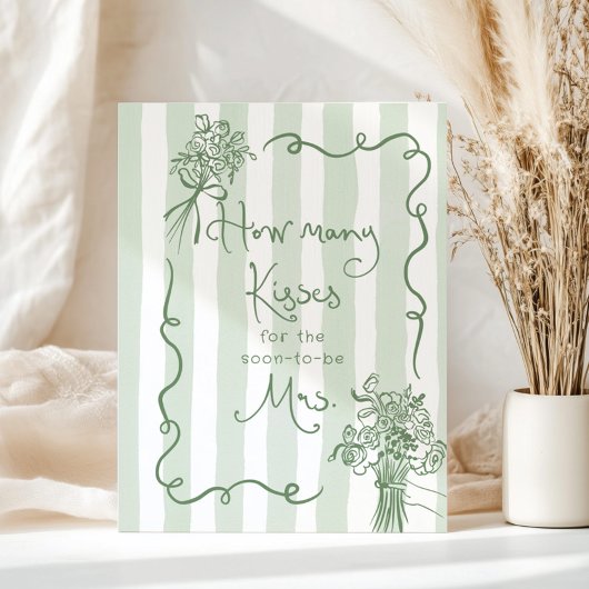 Wie viele Küsse Whimsisches Brautparty Poster