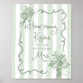 Wie viele Küsse Whimsisches Brautparty Poster (Vorne)