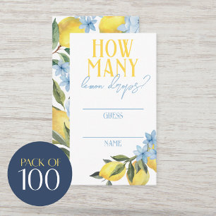 Wie viele Lemon Drop Party Guess Cards Visitenkarte
