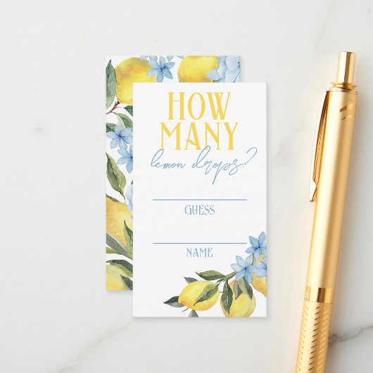 Wie viele Lemon Drop Party Guess Cards Visitenkarte