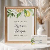 Wie viele Lemon Drops Brautparty Game Sign Poster