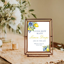 Wie viele Lemons Drops Brautparty Game Sign Poster