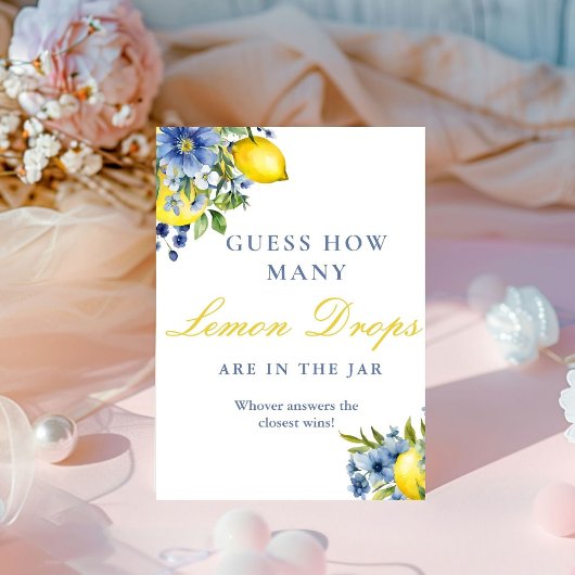 Wie viele Lemons Drops Brautparty Game Sign Sockelschild