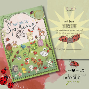 Wie viele Marienkäfer? Garten-Tiere Baby Shower Sp Einladung