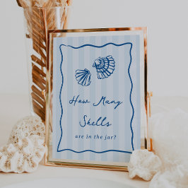 "Wie viele Muscheln" Brautparty Game Sign Poster