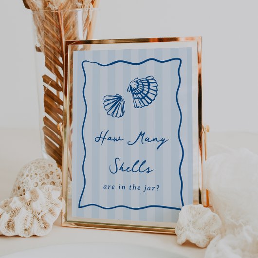 "Wie viele Muscheln" Brautparty Game Sign Poster