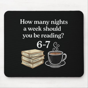 Wie viele Nächte 6 7 Meme Lustig Lesende Bücherlie Mousepad